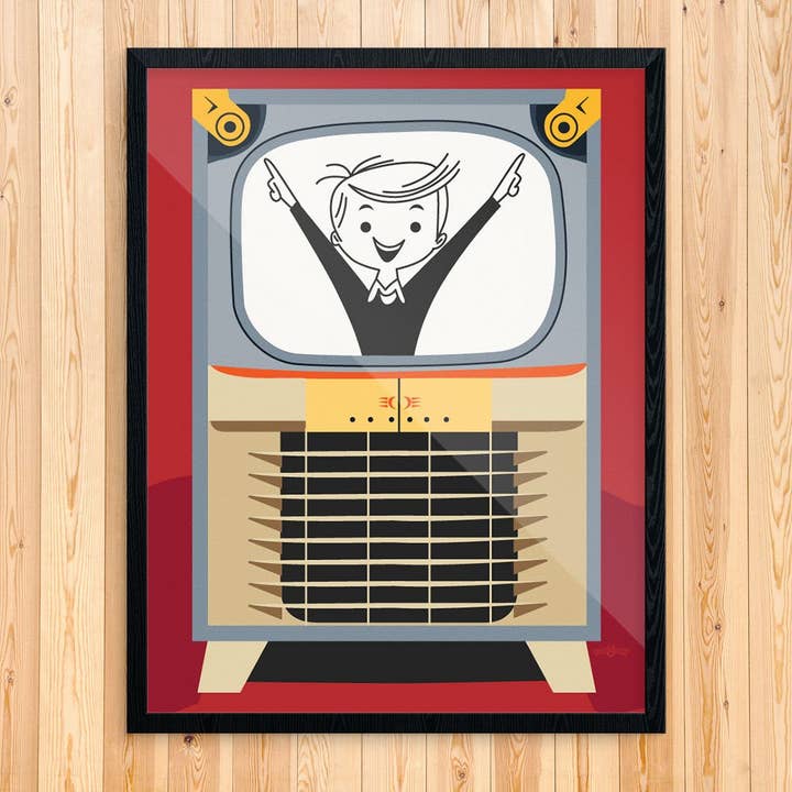 5'' x 7'' Happy TV Boy Greeting Card for wholesale by Fridgedoor