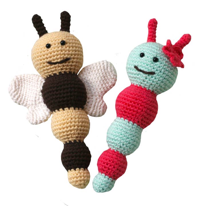 BEBEMOSS, LLC - Venta al por mayor Sonajero - Bebés - Sonajero bebé Abeja y Oruga: Pola y Albert