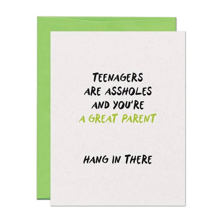 Warren Tales - Wholesale Encouragement Card - Asshole Teenagers Parenting Support Card