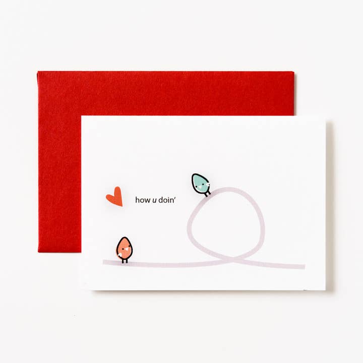 How U Doin' Birdies Love Greeting Card for wholesale by ILOOTPAPERIE