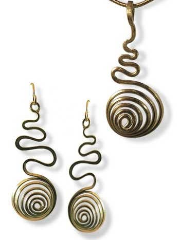 Solar Flair Set - Messing voor wholesale door LeDanse Limited Edition Jewelry