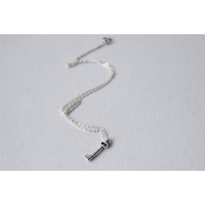 Enchanted Leaves - Wholesale Pendant/Charm Necklace - 18" Teeny Tiny Skeleton Key Necklace