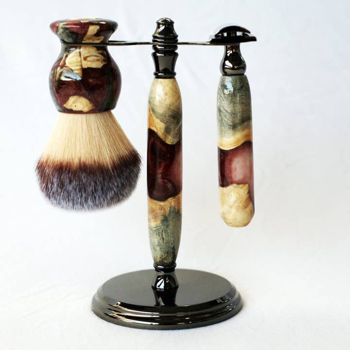 Buckeye Burl Rasage Set Avec Résine Caméléon pour la vente par CreationsByWill, LLC