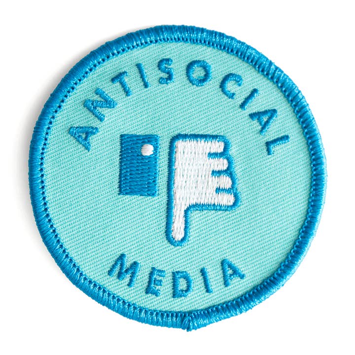 Antisocial Media Embroidered Iron-On Patch for wholesale by These Are Things