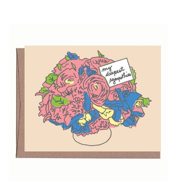 Sympathy Flowers Card for wholesale by La Familia Green