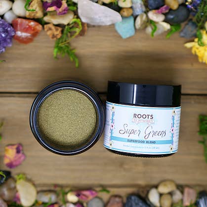 Mélange à base de plantes Super Green Super Food 4 oz pour la vente par Roots To Remedies