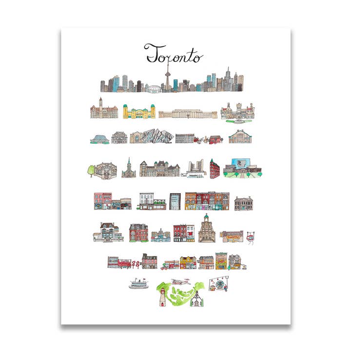 Impresión de Toronto de 8.5" x 11" para venta al por mayor de Jodi Lynn's Emporium of Doodles
