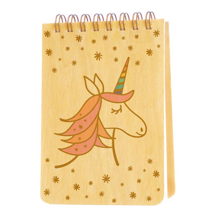 Magical Unicorn Wood Mini Notepad for wholesale by Night Owl Paper Goods