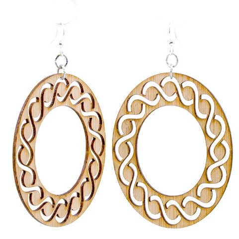 Intertwined Oval Bamboo Earrings for wholesale by Green Tree Jewelry