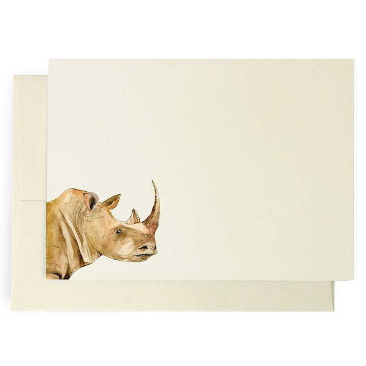 Safari Rhino Note Cards for wholesale by Lana's Shop