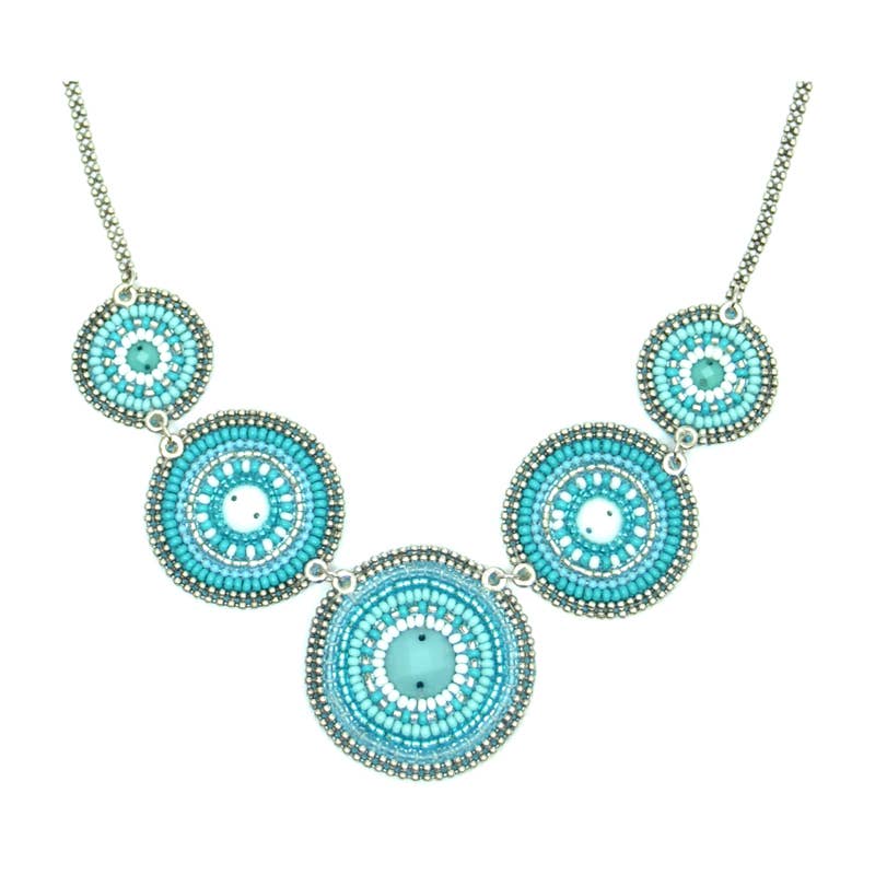 Erik & Mike - Wholesale Pendant/Charm Necklace - Seed Bead, hand beaded Necklaces 5 Circle in Ocean1