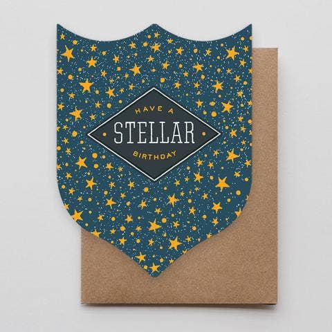 Stellar Birthday Badge for wholesale by Hammerpress