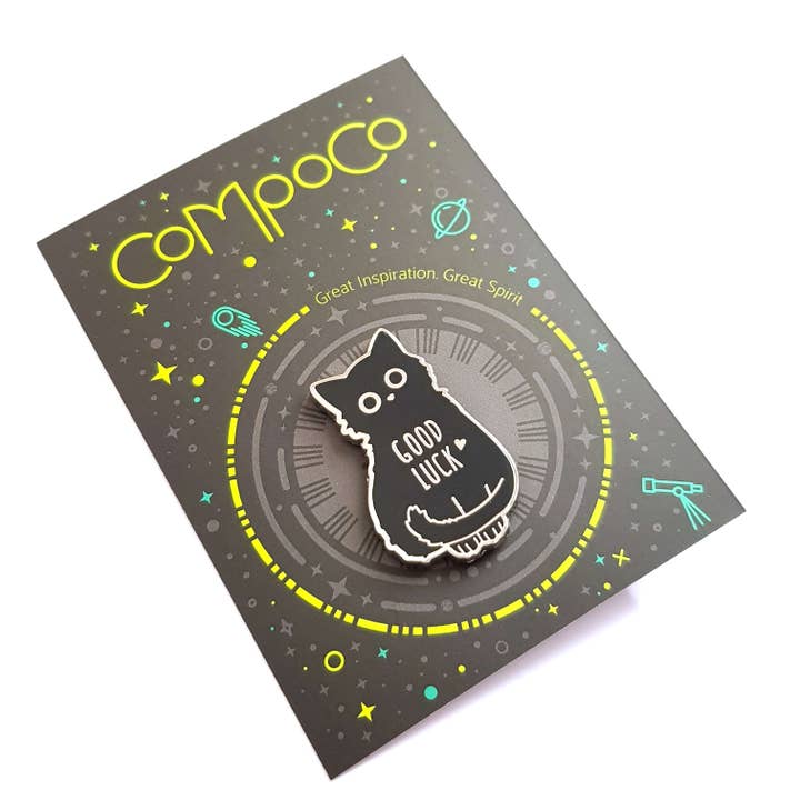 Compoco - Wholesale Lapel pin/button - Good Luck Black Cat Enamel Pin3