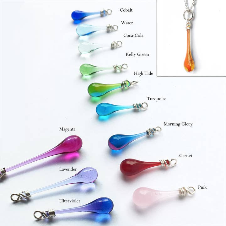 Sundrop Jewelry - Vente Colliers à pendentif - Collier avec pendentif en forme de larme en verre Maressa