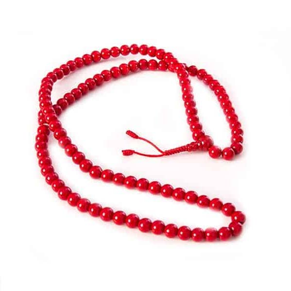 Kathmandu yogi - Wholesale Prayer Beads Necklace - Red Mountain Coral Mala Necklace