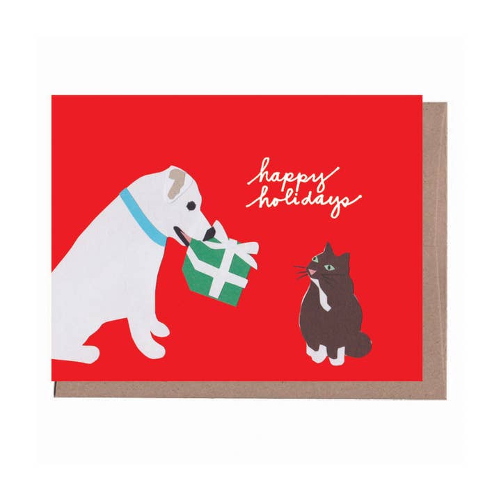 Holiday Friends Jul Gratulationskort - Solo för wholesale av La Familia Green