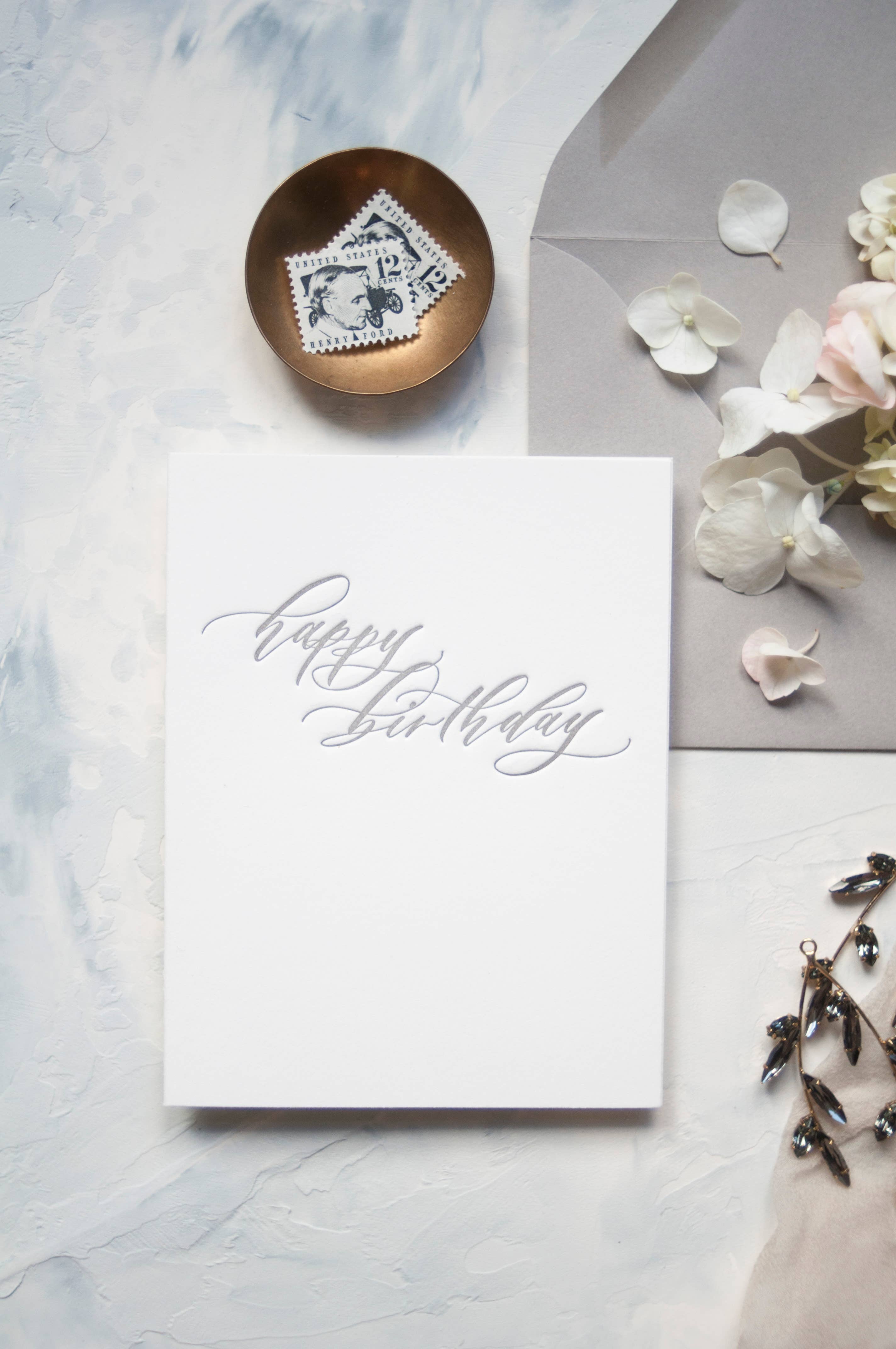 Seniman Calligraphy - Wholesale Birthday Card - Happy Birthday Letterpress Greeting Card5