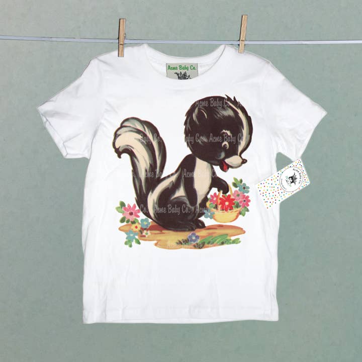 REMOVED BRAND - Wholesale T-Shirt - Kids - Skunk with Basket Kid's Organic Shirt