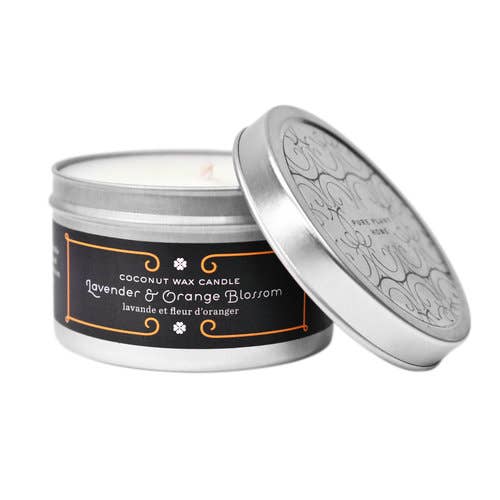 Cire de noix de coco en étain argenté de taille moyenne, 4,4 oz pour la vente par Pure Plant Home