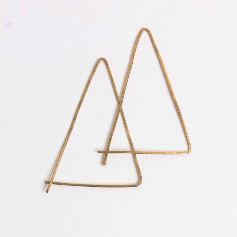On a Limb Creative - Wholesale Hoop Earrings - Bronze Triangle Threader Hoops0