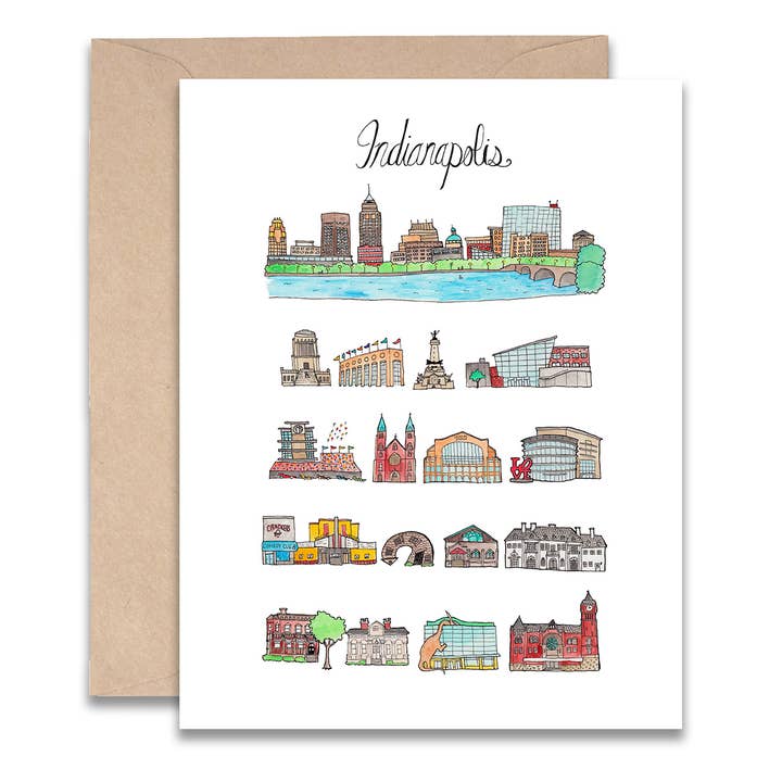 Indianapolis Card for wholesale by Jodi Lynn's Emporium of Doodles
