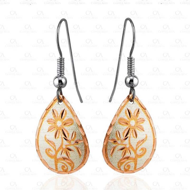 403SP Floral Design Earrings for wholesale by COPPER ARTS INC.