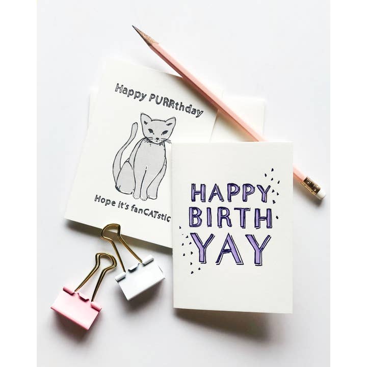 Steel Petal Press - Wholesale Birthday Card - Fancatstic Birthday - Letterpress Birthday Greeting Card
