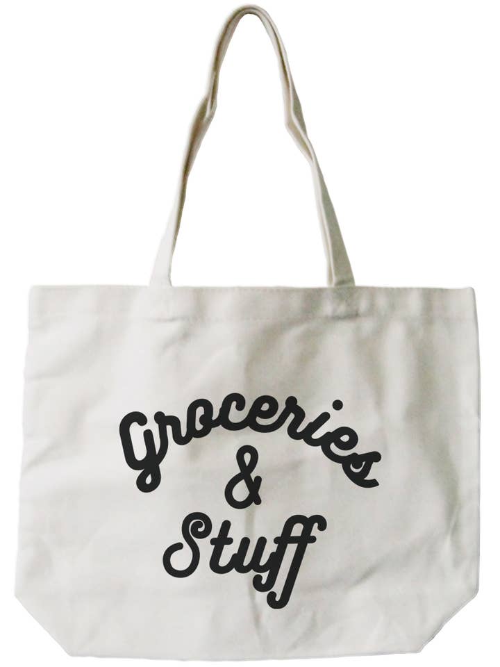 Groceries & Stuff Jumbo Canvas Bag for wholesale by 365 In Love