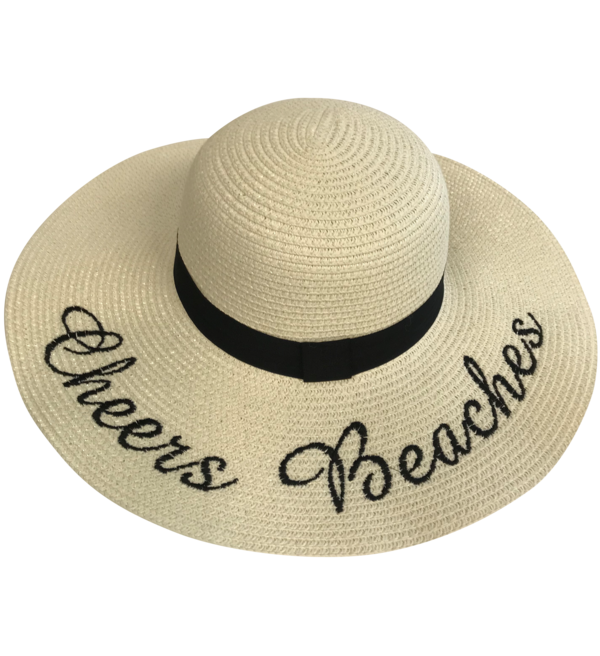 Womens Beach Hat Cheers Beaches Floppy Sun Hat - Ivory for wholesale on Faire1