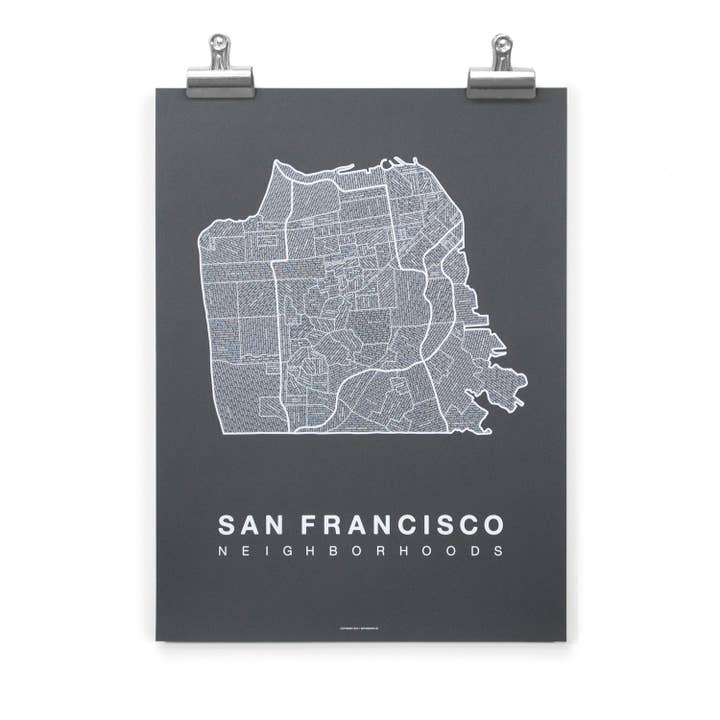 Native Maps - Wholesale Poster - San Francisco, CA Neighborhood City Map Poster1