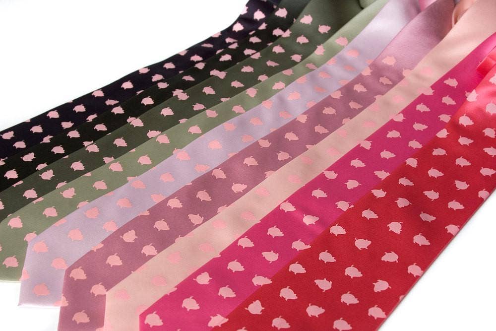 Cyberoptix Tie Lab - Wholesale Necktie - Men's - Piggy Pattern Necktie. "Porkadot" Microfiber Tie.3