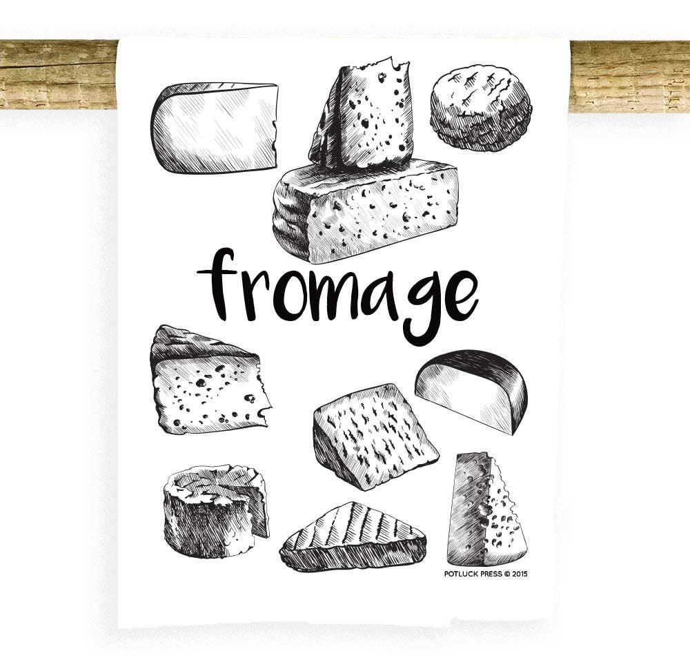 Potluck Press – wholesale Kökshandduk – Fromage Ost Franska Handduk0