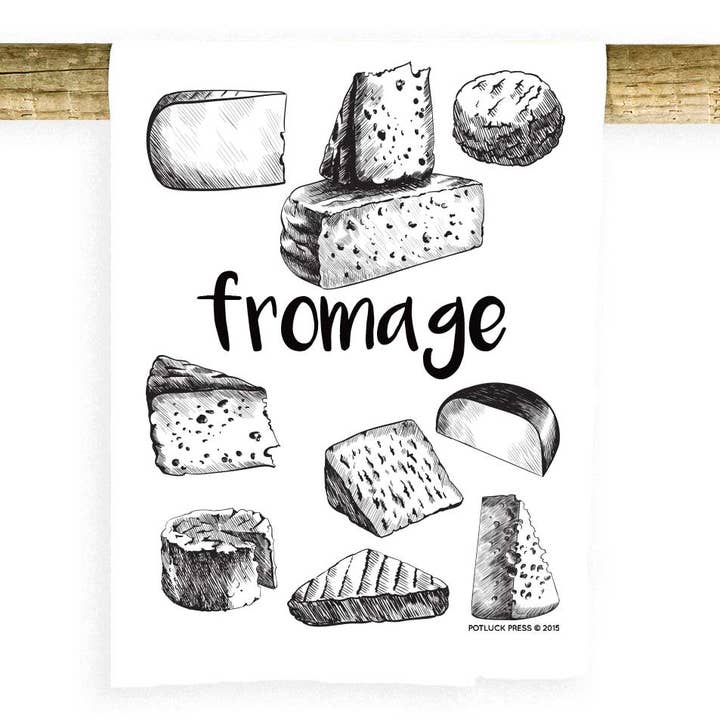 Potluck Press – wholesale Kökshandduk – Fromage Ost Franska Handduk