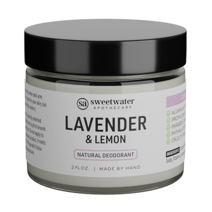 Lavender and Lemon Natural Deodorant for wholesale by Sweetwater Apothecary