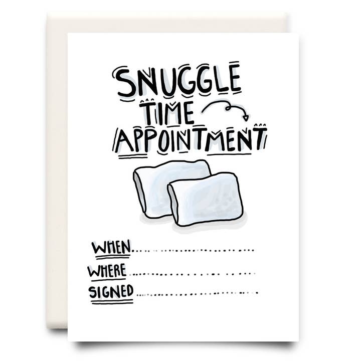 Snuggle Time Appointment | Love Greeting Card for wholesale by Inkwell Cards