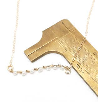 Soasa Designs - Wholesale Beaded/Pearl Necklace - Gold Fill & Freshwater Pearl Scroll Necklace #GFNScrollFWPW0