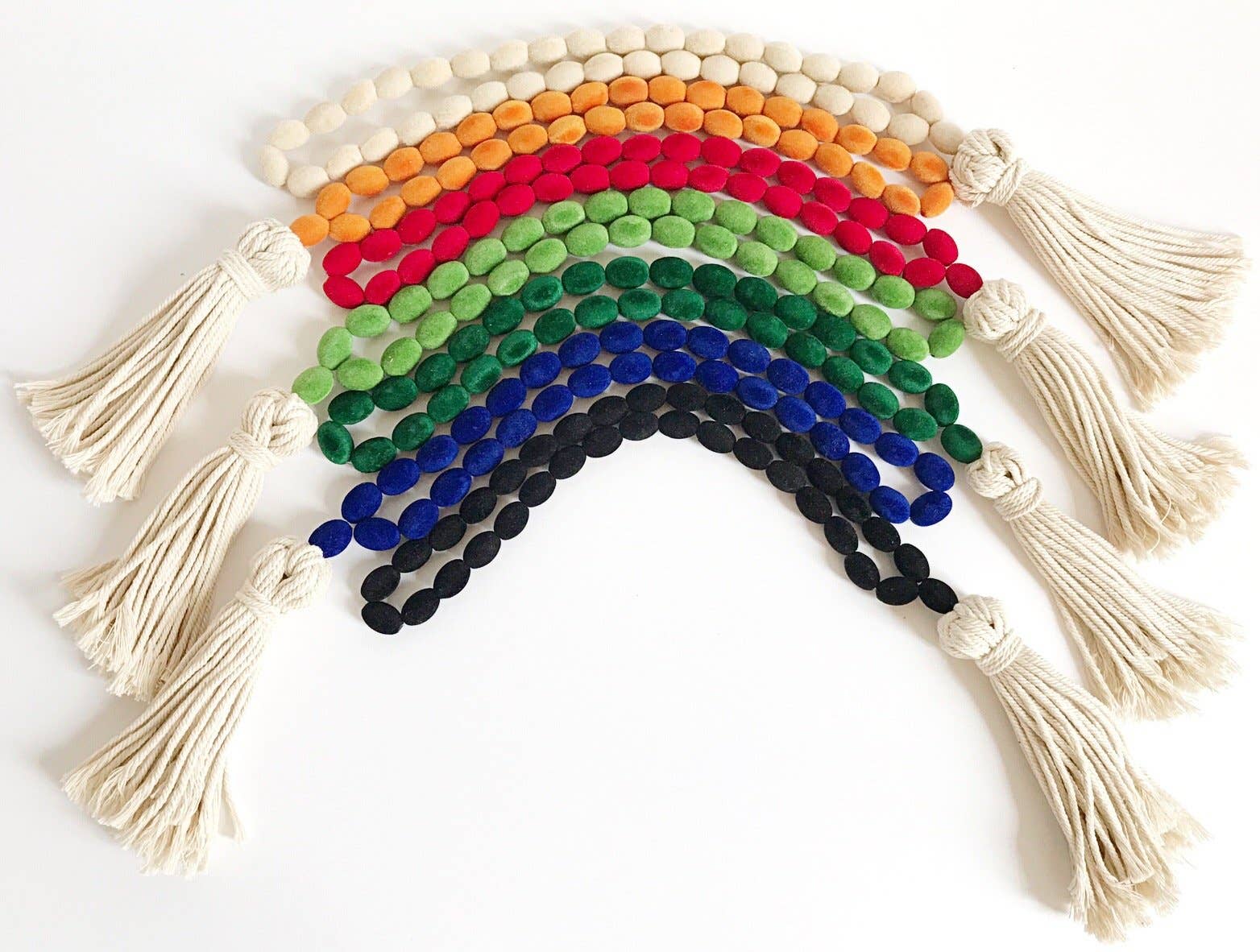 Miller Rustic Design - Wholesale Decorative Tassel/Wall Drop - Cream Long Tassel with Velvet Beads1