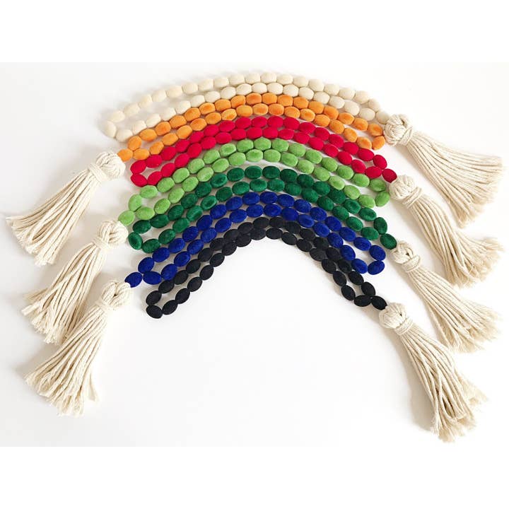 Miller Rustic Design - Wholesale Decorative Tassel/Wall Drop - Cream Long Tassel with Velvet Beads1