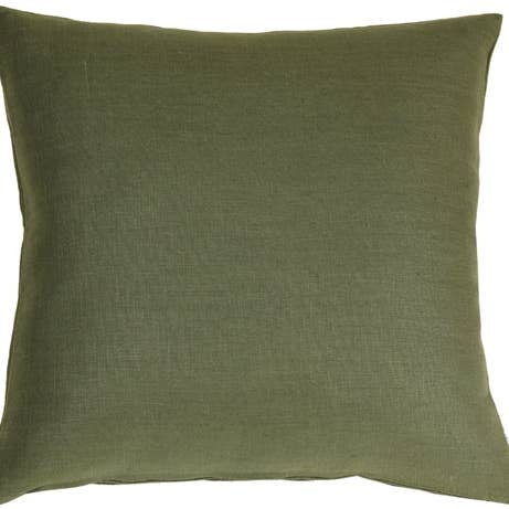 17" x 17" Fig Green Tuscany Linen Throw Pillow for wholesale by Pillow Decor