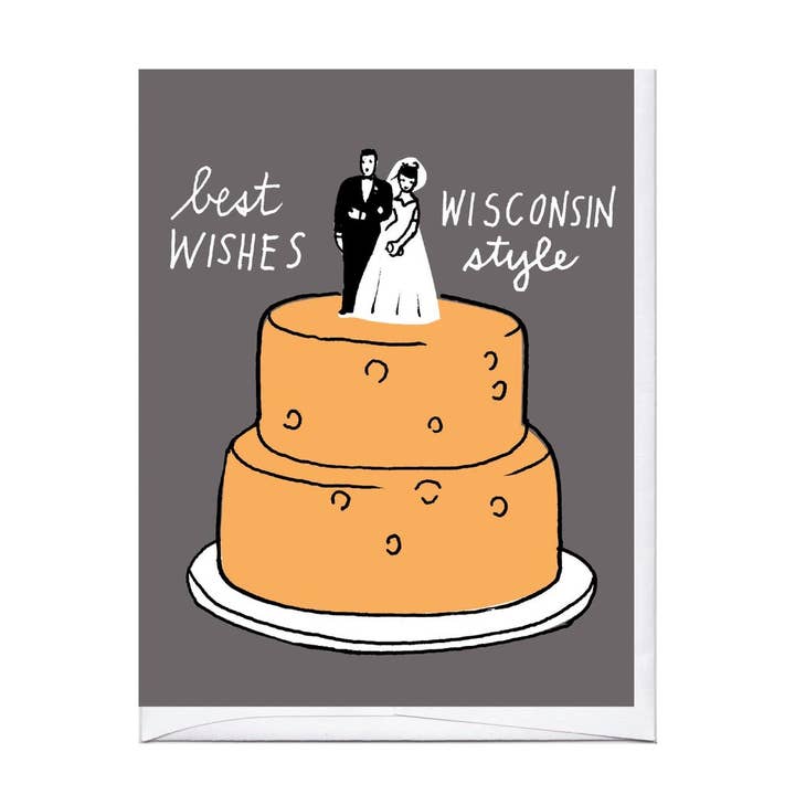 La Familia Green - Wholesale Wedding Card - Wisconsin Cheese Wedding Cake Greeting Card1