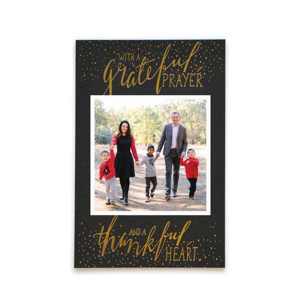 Wild Ink Press - Wholesale Season's Greetings Card - Grateful Prayer Holiday Photo Cards | Set of 100