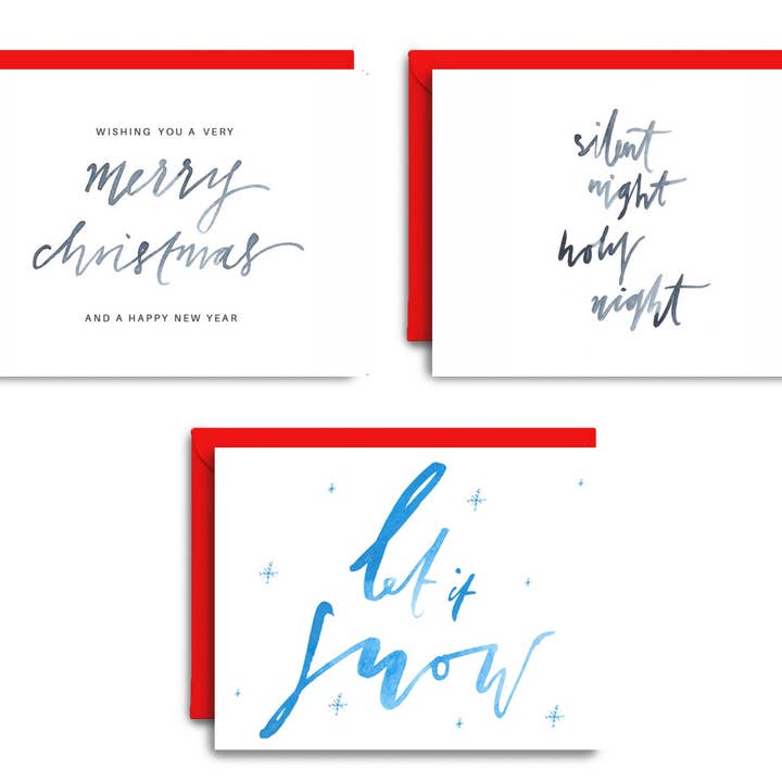 A Blue Christmas | Holiday Card Set for wholesale by Inkwell Cards