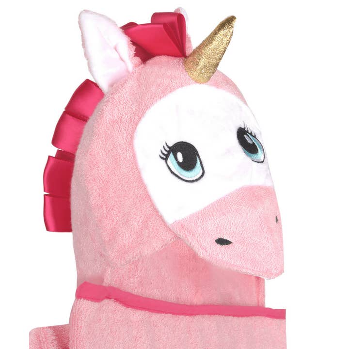 Bamboo Baby Hooded Towel- Pink Unicorn for wholesale by Kloud Bambu | Bamboo Towels & Blankets