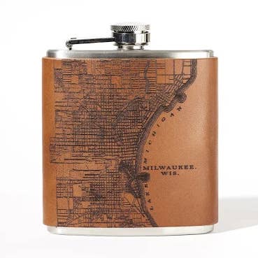 Tactile Craftworks - Wholesale Flask - Milwaukee Map Flask0