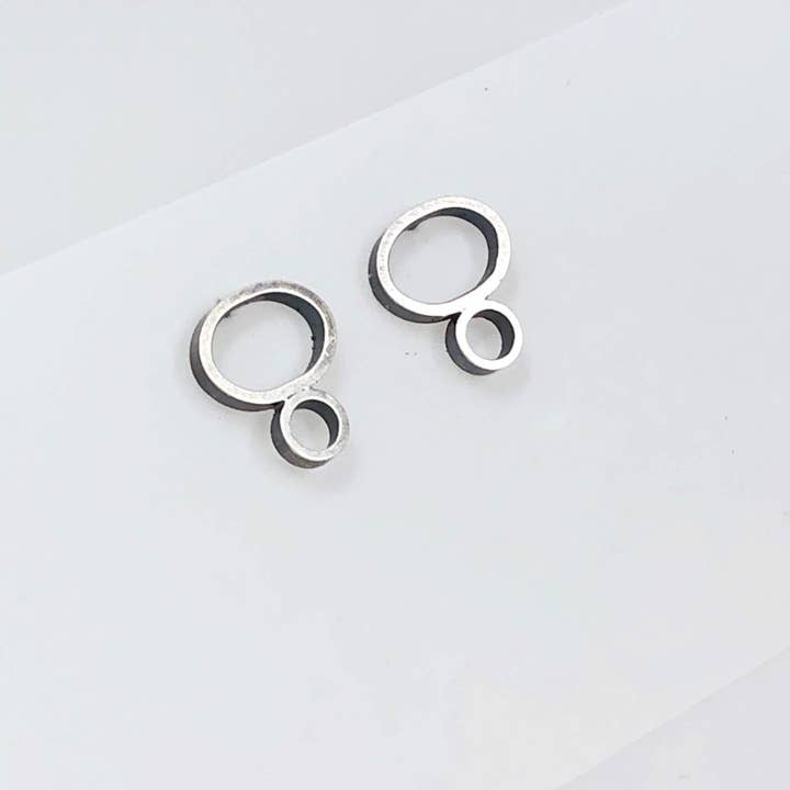 Oxidized Sterling Silver Poise Studs for wholesale by Ginger Meek Allen