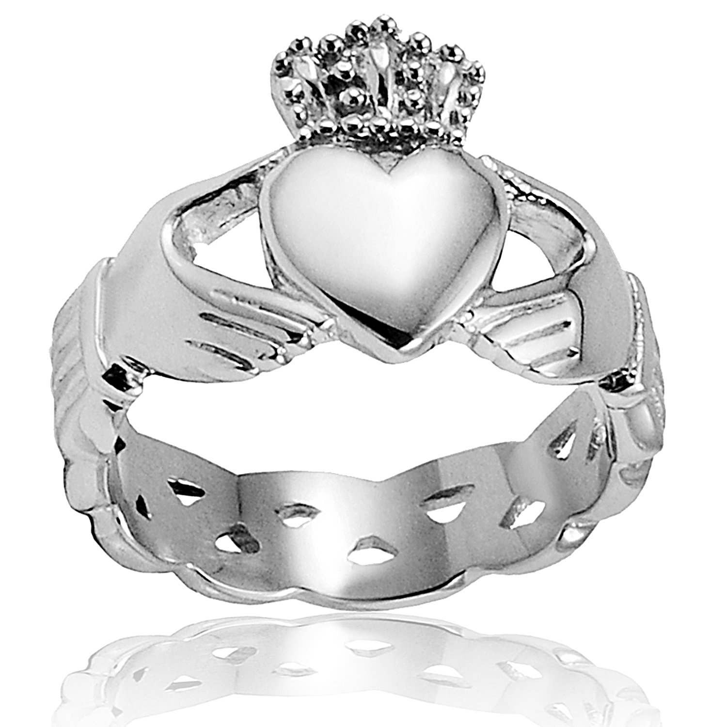 West Coast Jewelry - Wholesale Band/Stacked Ring - Stainless Steel Celtic Eternity Claddagh Ring - Size 72