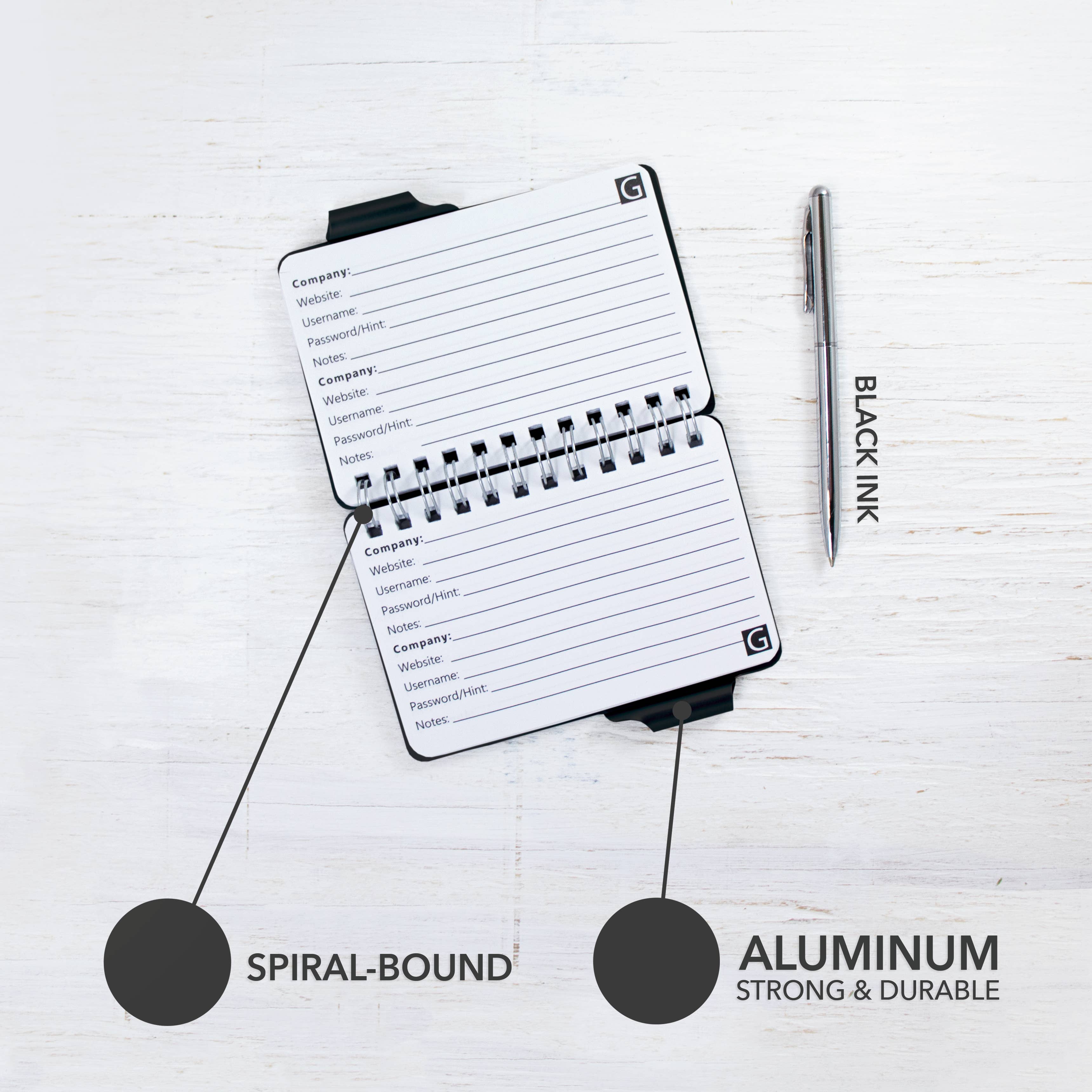 Wellspring – Engroshandel Notesblok – Adgangskode - Black Croc2