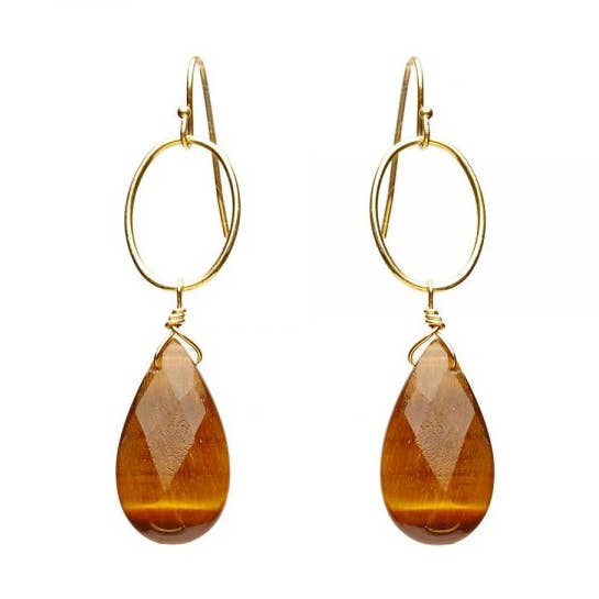 Sterling Silver - Tigers Eye Drop Earrings for wholesale by Alicia Marilyn Designs