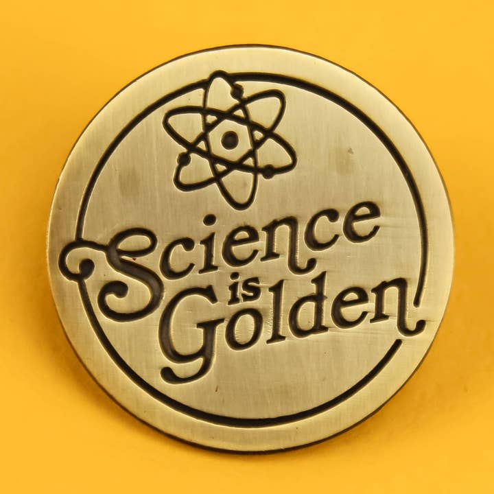 Science Is Golden Lapel Pin for wholesale by AD Aesthetic