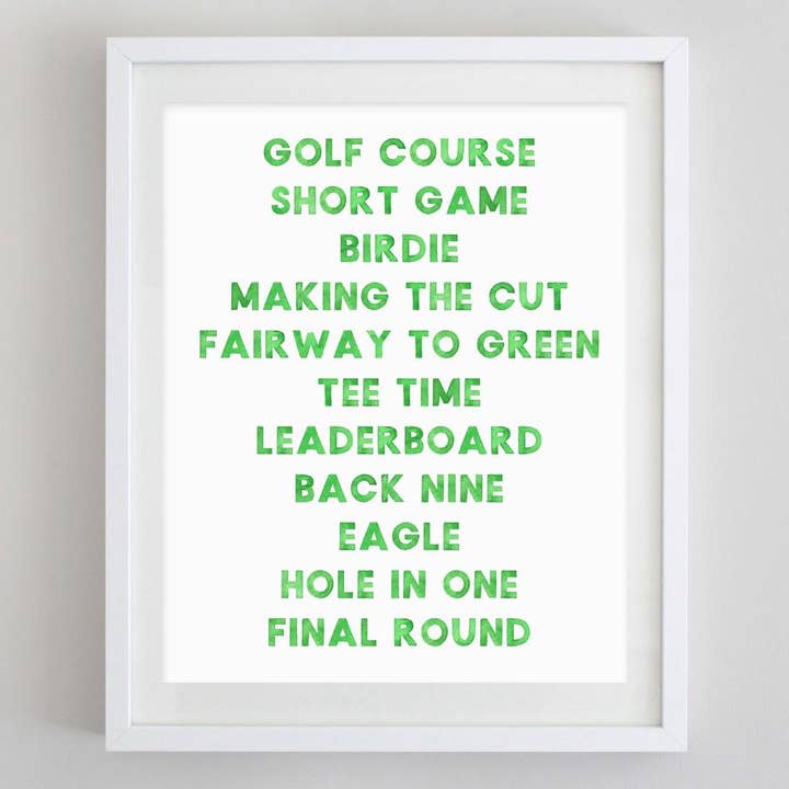 Golf Watercolor Print for wholesale by Carly Rae Studio